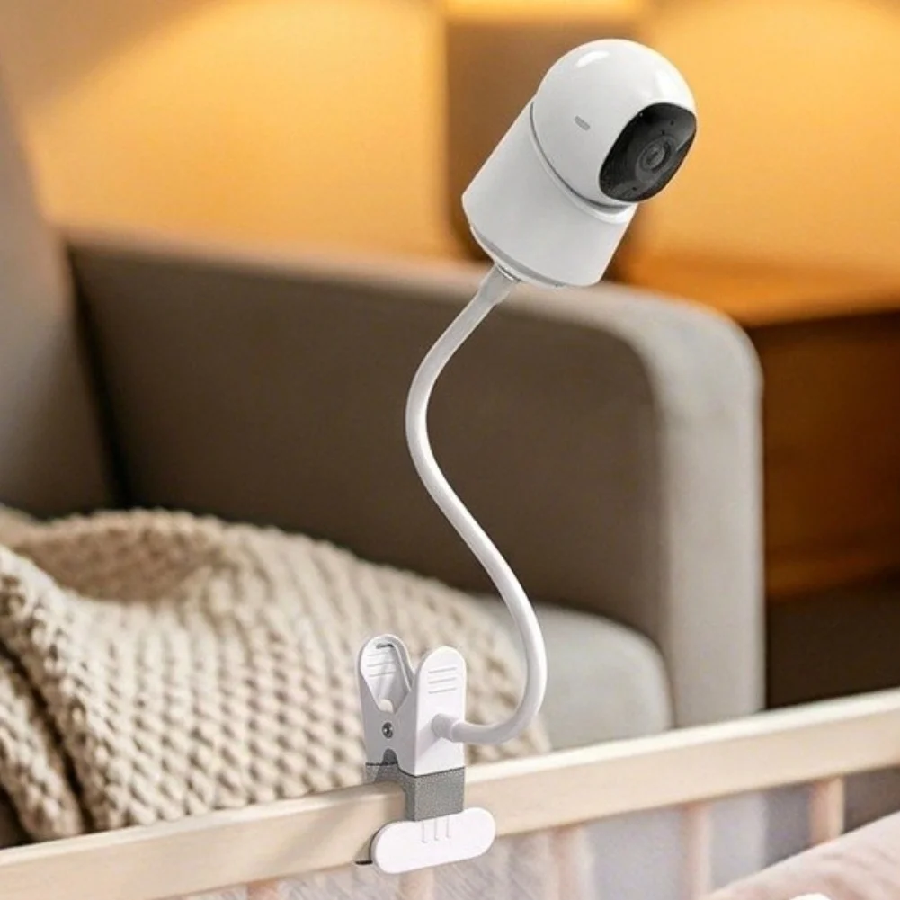 Flexible White Clip Stand for For security Indoor Cameras E30 C220 C210 Metal Construction Stable Crib Desk Mount