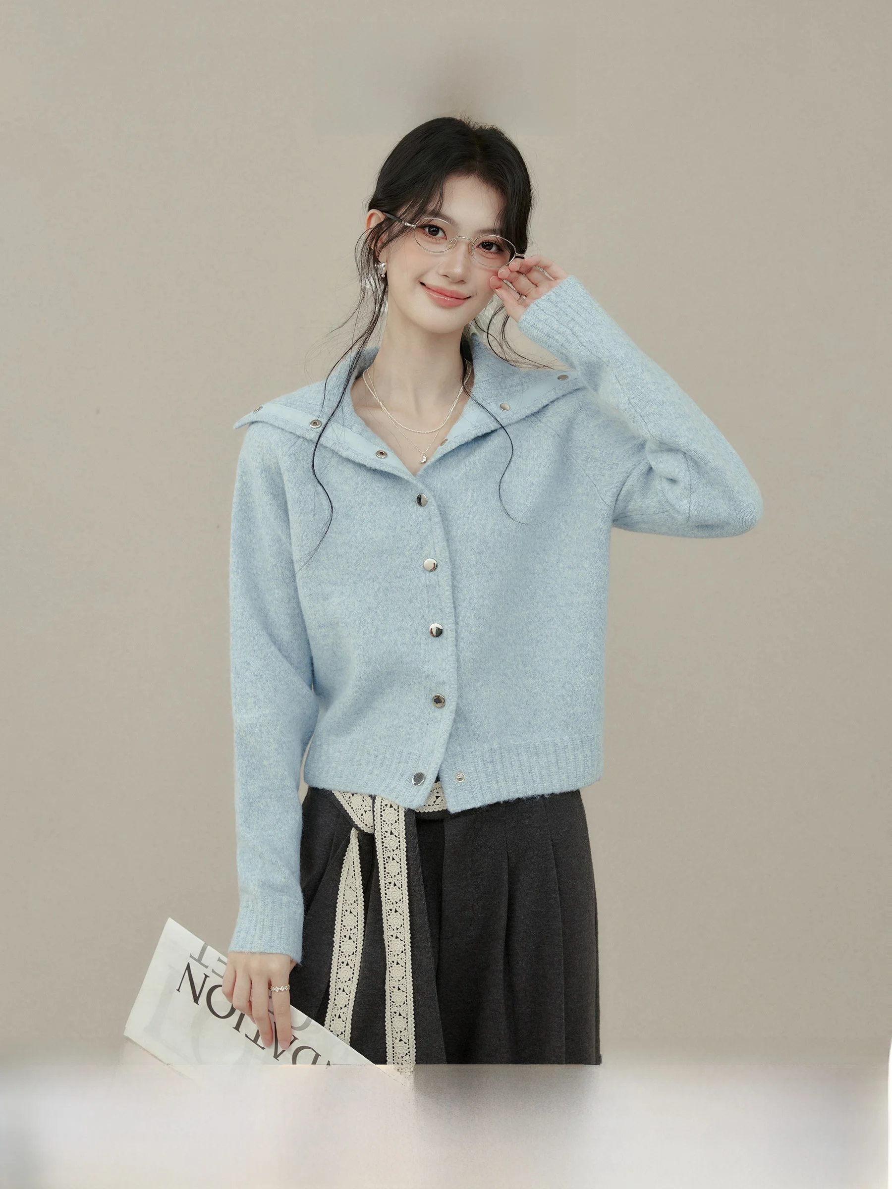 

Женский свитер-пальто с высоким воротником, утепленный, с длинными рукавами, прямого кроя, для повседневной носки, онлайн-продажа