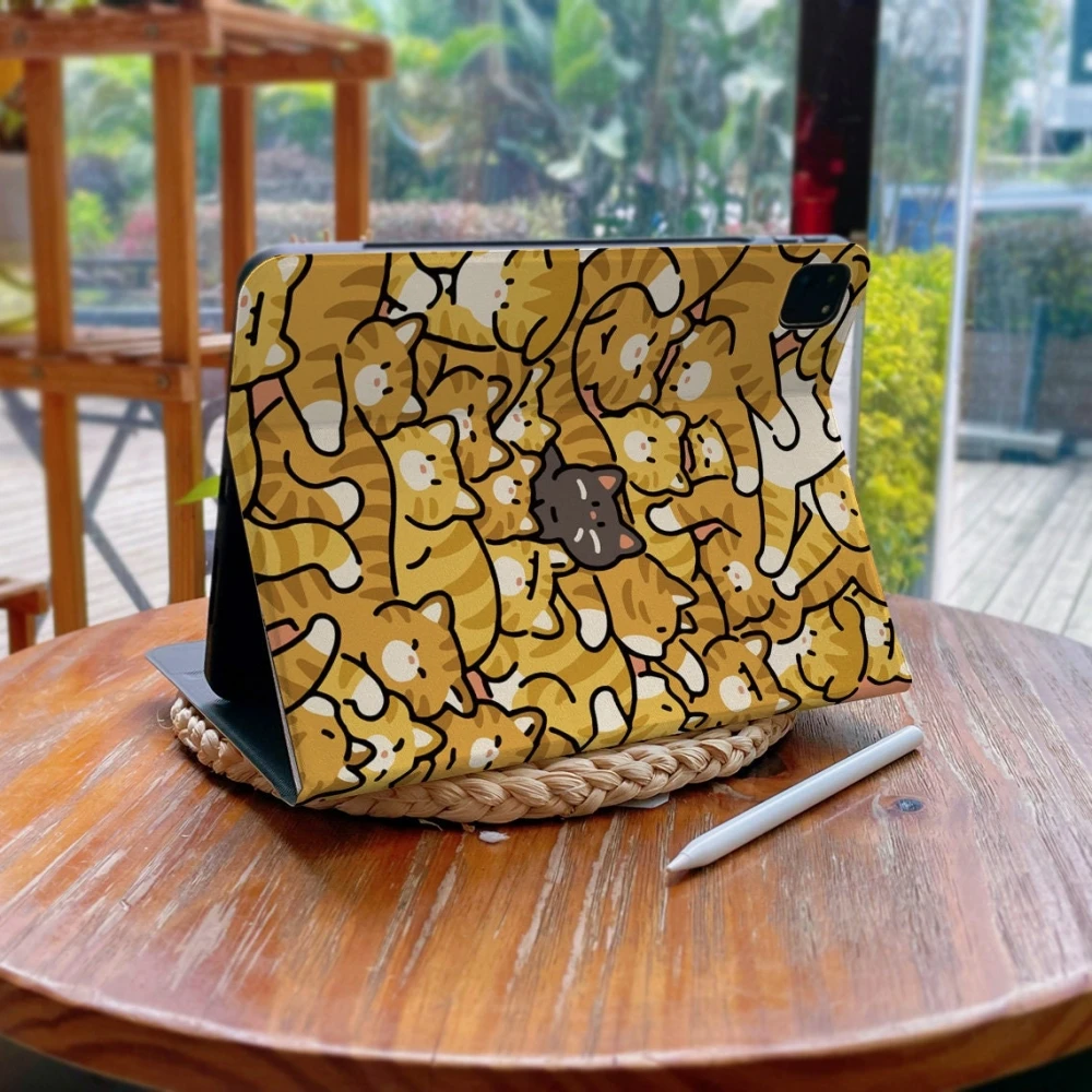 Voor Ipad Air 2 4 10.9 3 Smart Case Voor Nieuwe Ipad 10.2 Pro 10.5 11 2021 9.7 Mini 6 4 Met Potloodhouder Kattenleren Funda Hoes