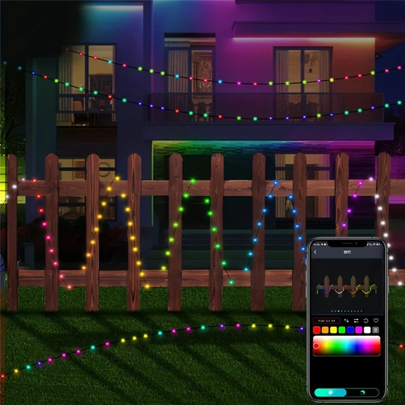 B24B 1Set RGB Phantom Color String Lights Set Intelligent Point Control Waterproof Ambient Lights LED String Lights