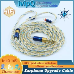 IvipQ-165 12 núcleos OFC cristal único plata oro plata paladio auriculares Cable de actualización 3,5mm/4,4mm para IE900 MMCX/2PIN 0,78