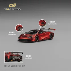 CM MODEL 1:64 Senna GTR SolusGT Elva 765LT 720SGT3X Metallic Red Diecast Model Car