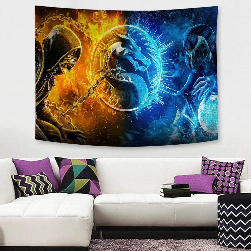 Tapiz de dibujos animados Mortal Kombat, arte de ciencia ficción, decoración del hogar, colgante de pared, decoración del hogar