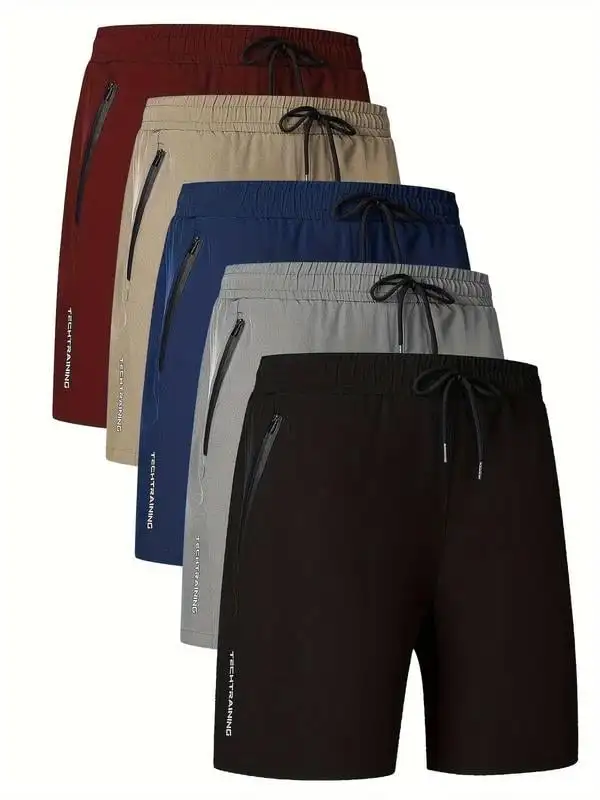 Shorts masculinos com estampa de letras e cordão na cintura, zíper elástico sólido de cintura alta, calças retas até o joelho, estilo inglaterra, verão