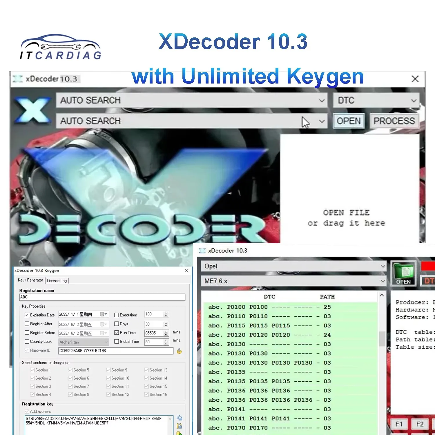 2023 Xdecoder 10.3 with Keygen DTC Remover Crack DTC OFF Delete Software Full Verison for Hyundai/VAG EDC15 EDC16 EDC17 Xdecoder