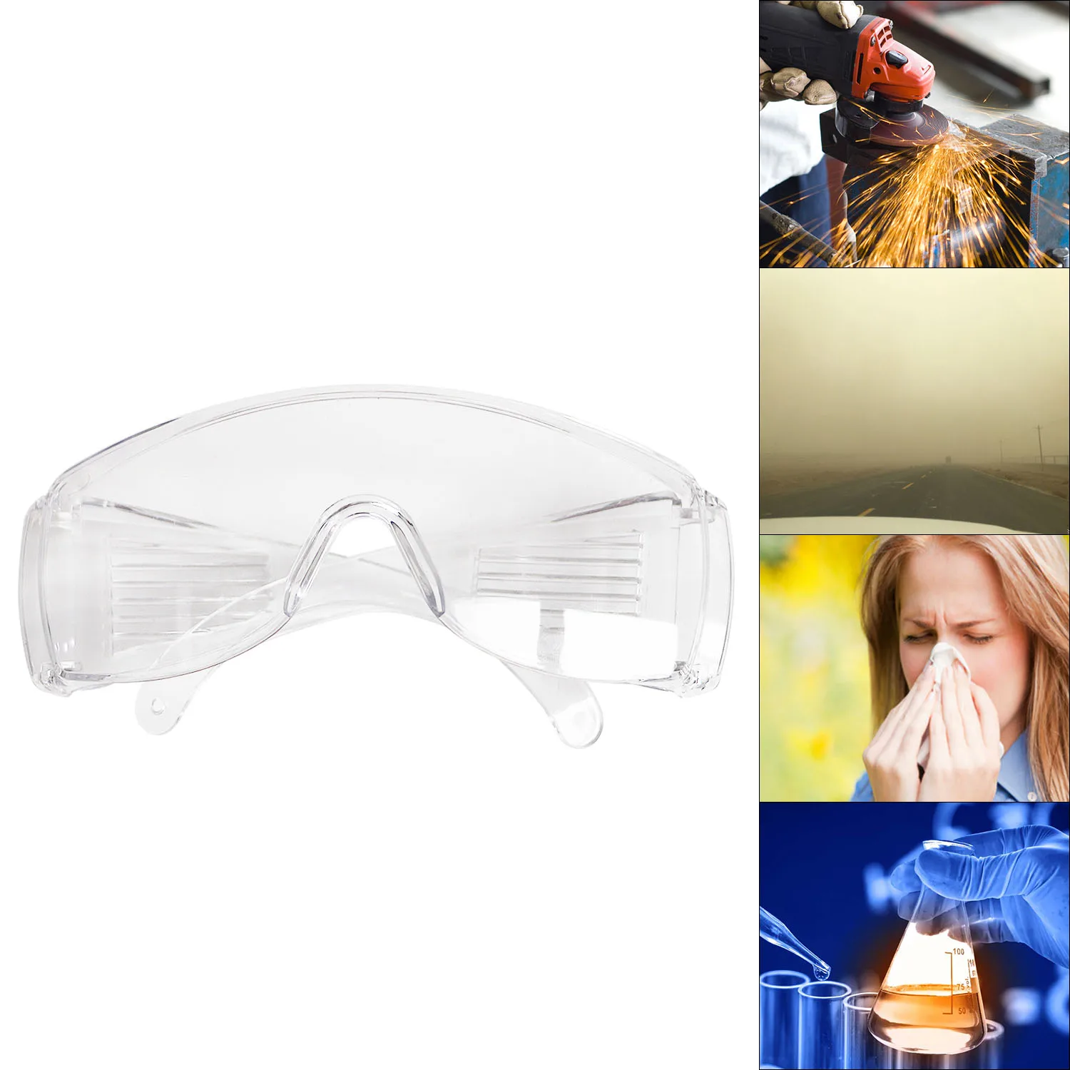 Industrial Safety Goggles - Windproof, Dustproof & Anti-Splash Protective Glasses with Anti-Fog Coating for Labor Protection