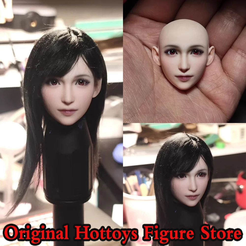 1/6 Scale Female Soldier Head Sculpture Pure Beauty  Makeup Bald Head Carving Fit 12-inches Action Figure Model Doll Body