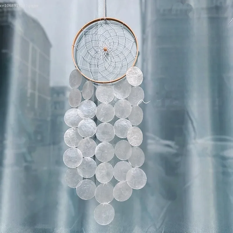 INS Moon Shell Aeolian Bells Dream Catchers Dream Window Sill Balcony Colored Natural Wind Chime Pendant Home Decoration