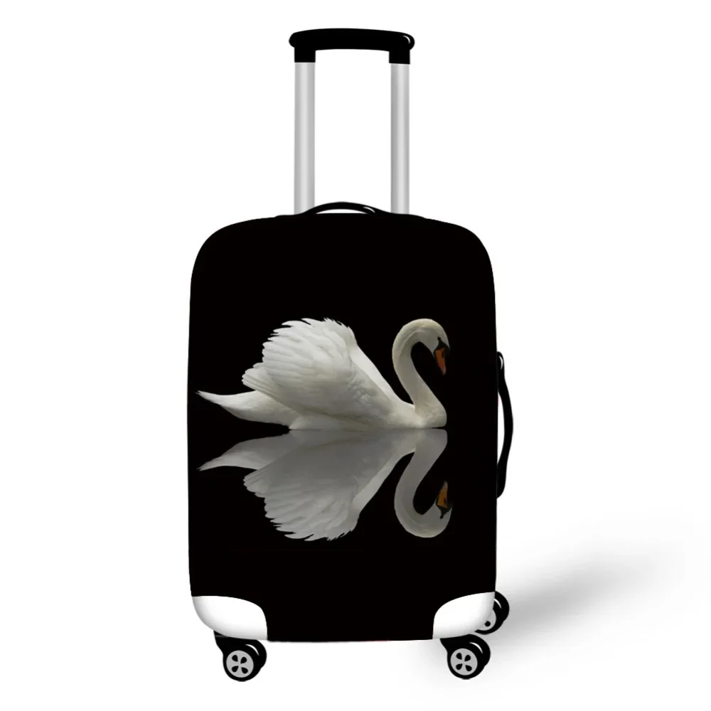 White Swan Print Travel Accessories Suitcase Protective Covers 18-32 Inch Elastic Luggage Dust Cover Case Stretchable Protector