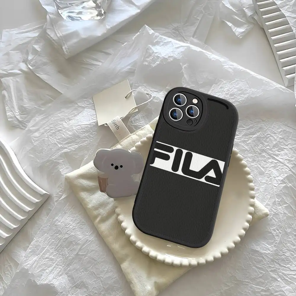 F-FILA-A Logo Phone Case For IPhone 11 12 13 14 15 16 Pro Max Plus Leather Cover