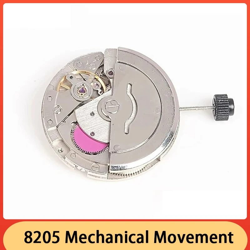 New Original China 8205 Movement Red Wheel Automatic Mechanical Movement Gold Machine Silver Machine Single Calendar Movement
