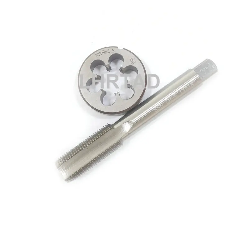 Imagem -06 - Tap Die Grupo M19x2 M19x1.5 M19x1 M19x0.75 Hss Reto Métrico Parafuso Fino Torneira Redonda Kit de Reparo de Rosca M19x2 M19