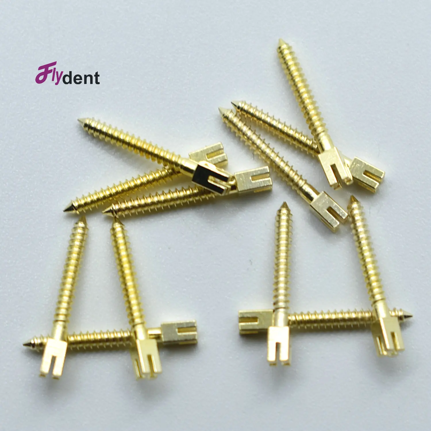 Dental Gold Plated High Quality Dental Iinstrument Golden Plated Screw Post 50pcs Dental Screw Post for Dentist Supplies