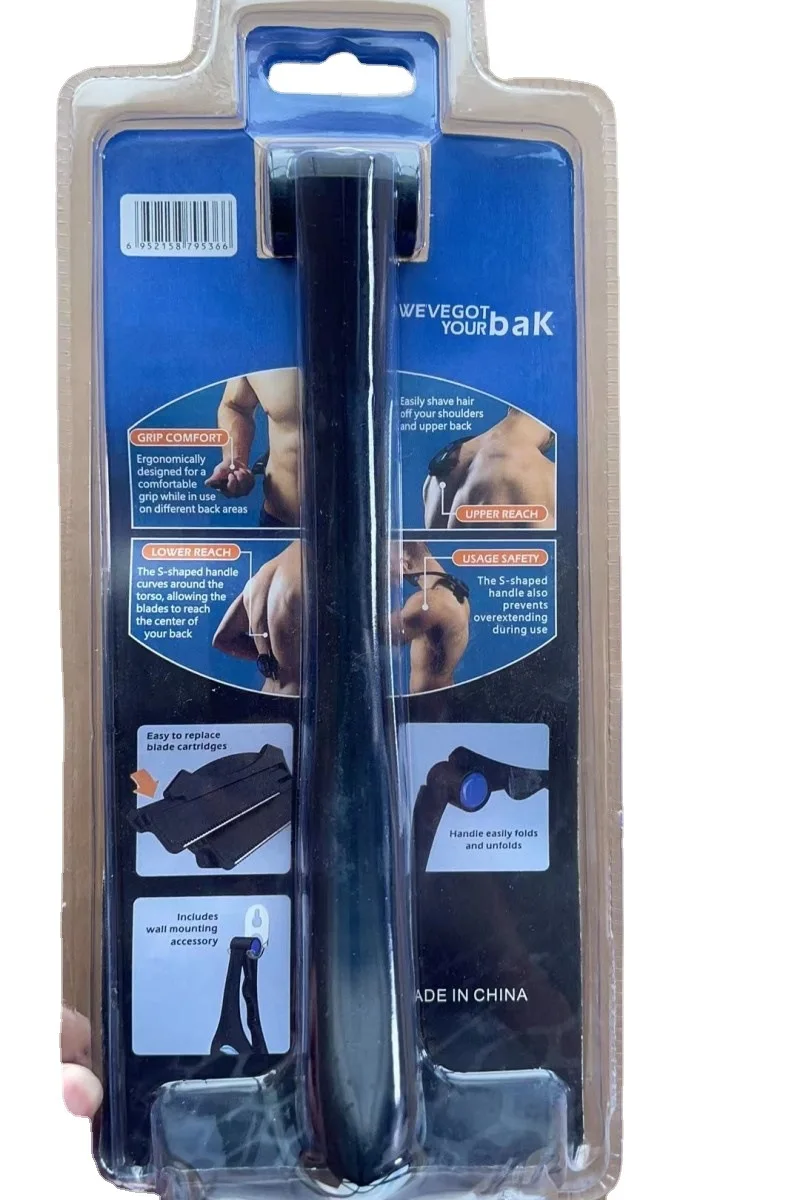 Foldable Manual Back Painless Hair Removal Scraper Long Handle Foldable Hair Scraper