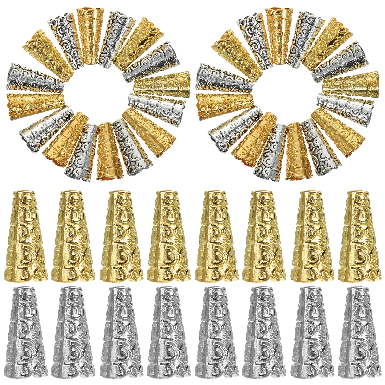 100pcs Tassel End Caps Alloy Cord Ends For Jewelry Making Diy Craft Supplies Necklace Keychain Pendant Decor Accessories