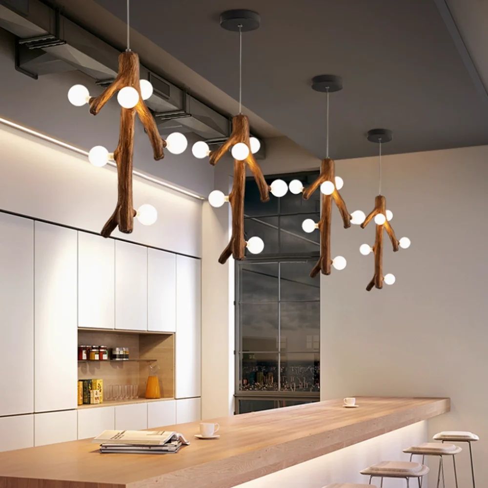 

Japanese chandelier branch lamp creative personality Nordic lamp restaurant New Chinese online celebrity B&B decorative tearoom