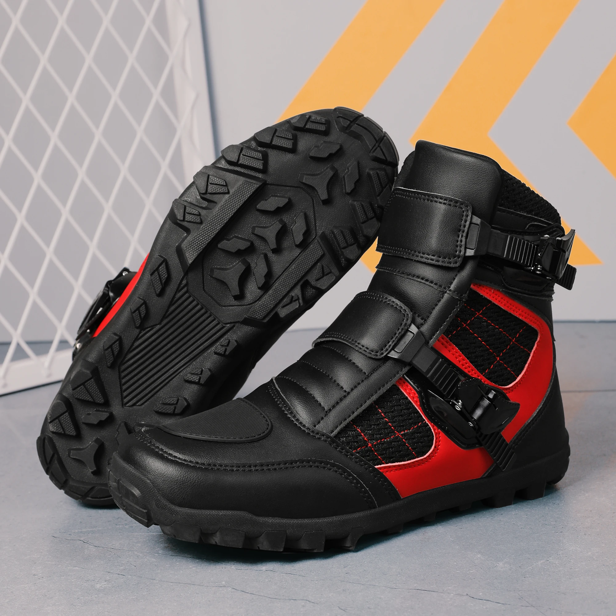 

Motorcycle protective boots men high top four season off-road shoes travel equipment riding boots anti-collision anti fall shoes