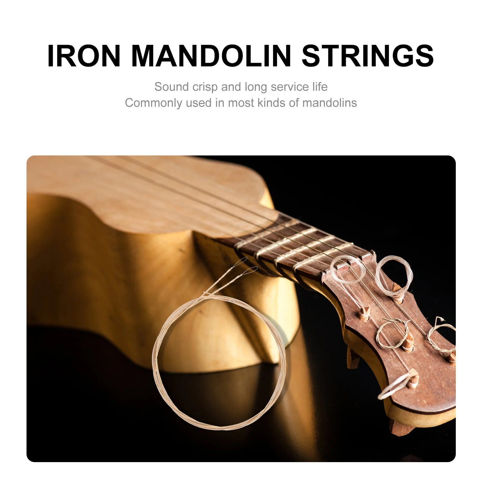 

1Set Mandolin Replacement Strings Stainless Steel Iron Acoustic Durable Replacement Strings Pack for Mandolin Accessories