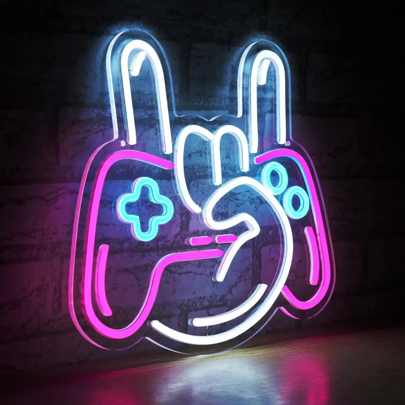 Gamer LED Neon Sign Lightness Controllable USB Powered Neon Light for Wall Decor Man Cave Game Room Party Christmas Ornament