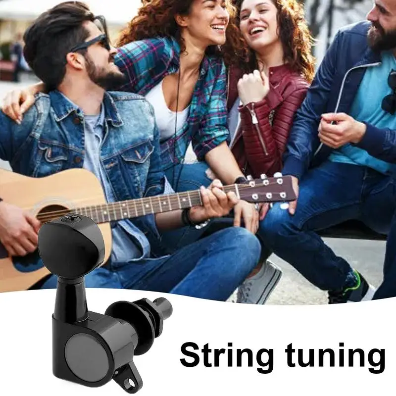 Electric Guitar Tuning Keys Fully Enclosed Guitar Tuning Pegs 3 Left  3 Right Guitar Parts Replacement Set Guitar String Tool