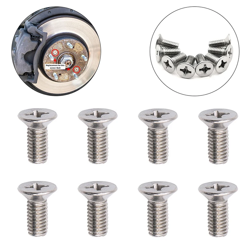 1 Set Stainless Steel Brake Disc Rotor Screws 93600-06014-0H Compatible With Honda Acura Retaining Screws for Front and Rear