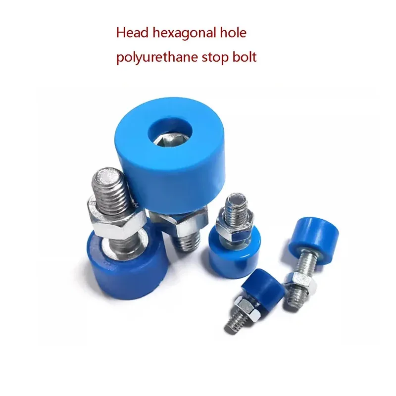 Shock Absorbing Fastener Black Polyurethane Stop Bolt Soft Rubber Buffer Hexagon Hole Head