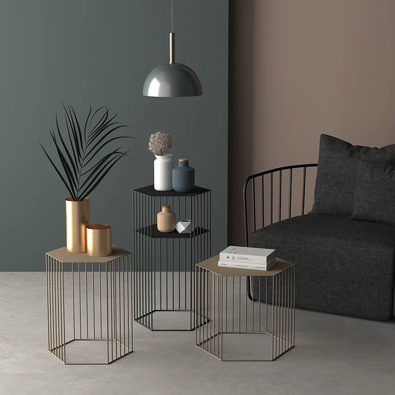 Nordic ins wrought iron small coffee table living room simple modern