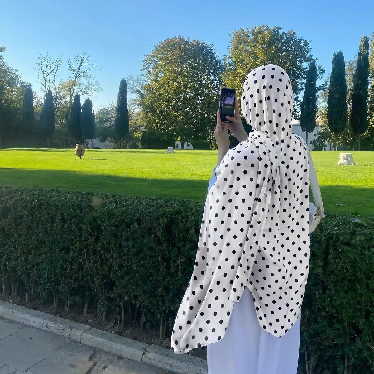 Neuer Damen-Hijab-Schal mit Aquarellmuster, Vintage-Luxus-Strandtuch, 180 cm langes Kopftuch, Bohemien-Muslim-Accessoires – Detail 5