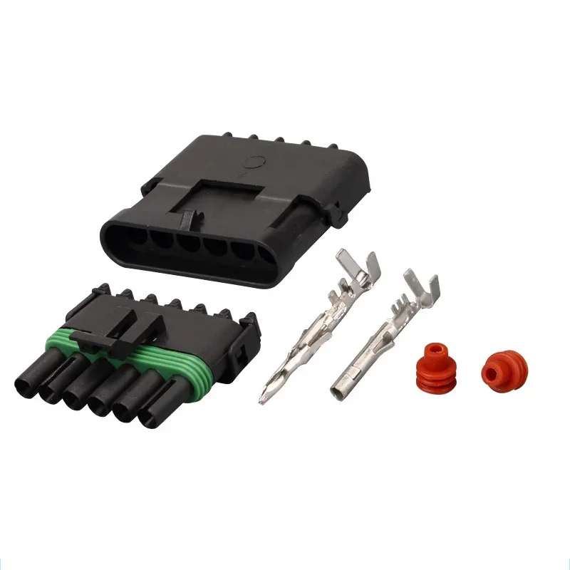 5/20/100sets 2.5 GM Delphi Automotive Female Male Weather Pack Electrical Socket Plug Automobile Connectors 1 2 3 4 6Pin Way