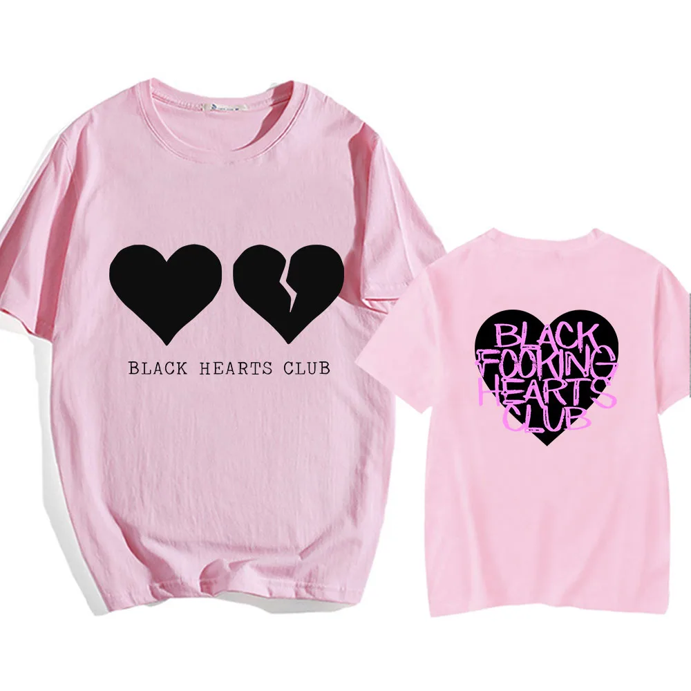 YungBlud Black Hearts Club Tshirts MEN Grunge Oversized T-shirts 100% Cotton Alternative Rock T Shirts Harajuku High Street Tops