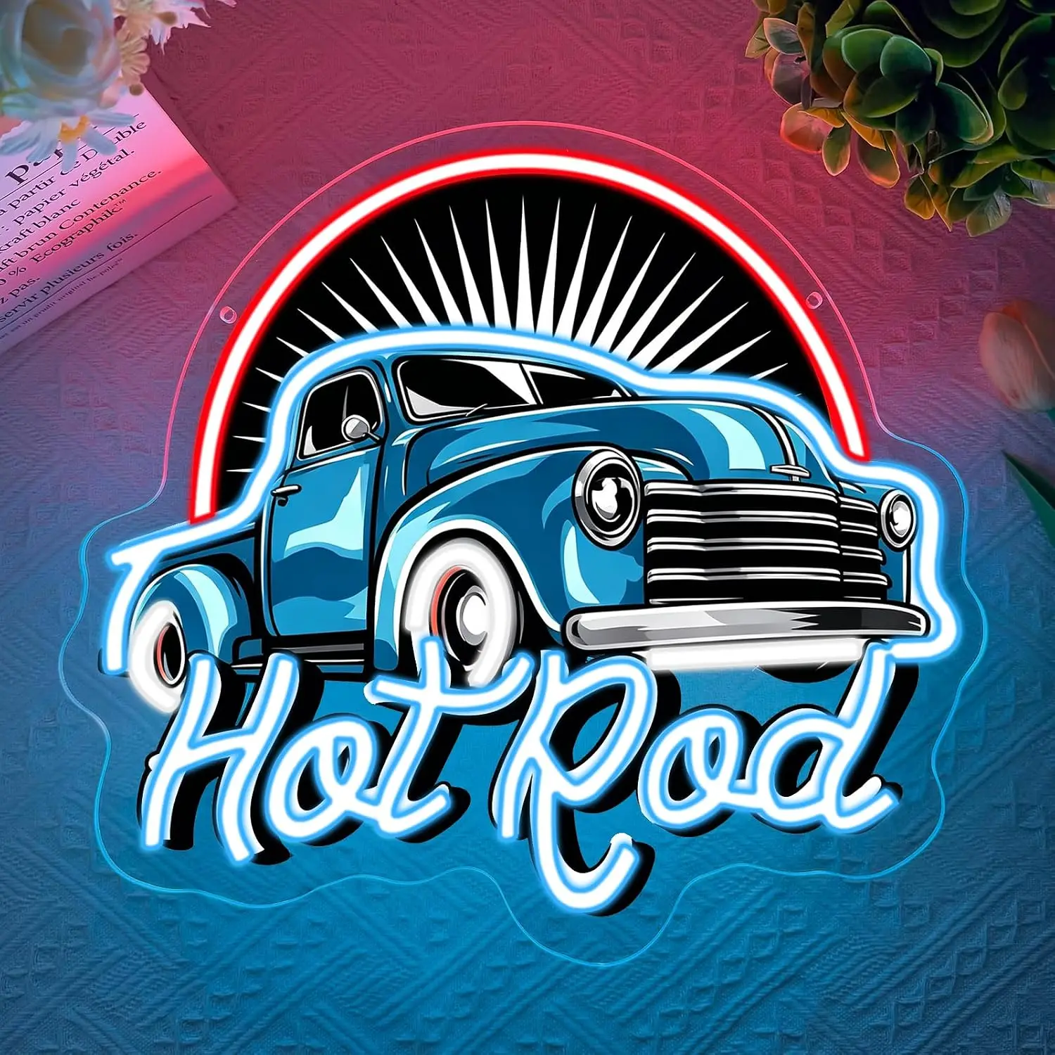 Hot Rod Classic Pickup Truck LED Neon Sign USB Vintage Old Truck Neon Lamp Garage Man Cave Auto Shop Bar Car Club Decor Gift