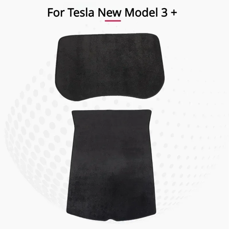 For tesla model 3 highland 2024 Flannel Front Rear Trunk Mat Car Trunk Bottom Full Coverage Protector Cargo Liner Anti Dirty Pad