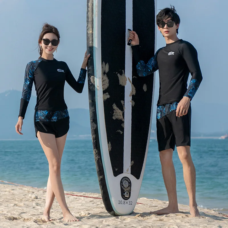 

2 шт./компл. рашгарды женские/мужские рубашки для плавания с длинными рукавами и шорты топы + низ фитнес спортивная одежда для бега спортивная одежда для йоги