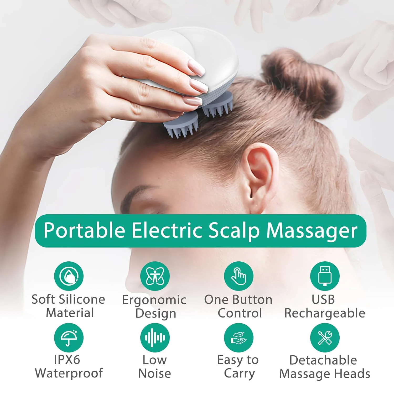 Deep Scalp Massager Head Cleaning Massager Also Suitable for Neck Shoulder Leg Arm Kneading Vibration Electric Cat Pet Massager