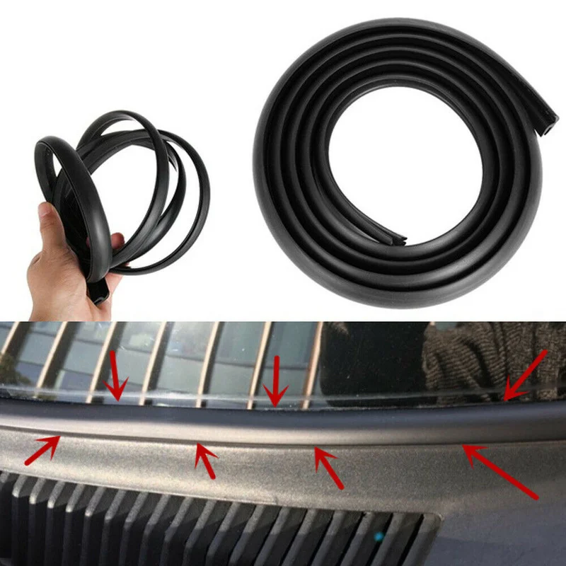 1.8m/5.9ft Black Rubber Seal Car Wiper Under Front Windshield Panel Sealed Strip Roof Sealing Universal Car Accessories