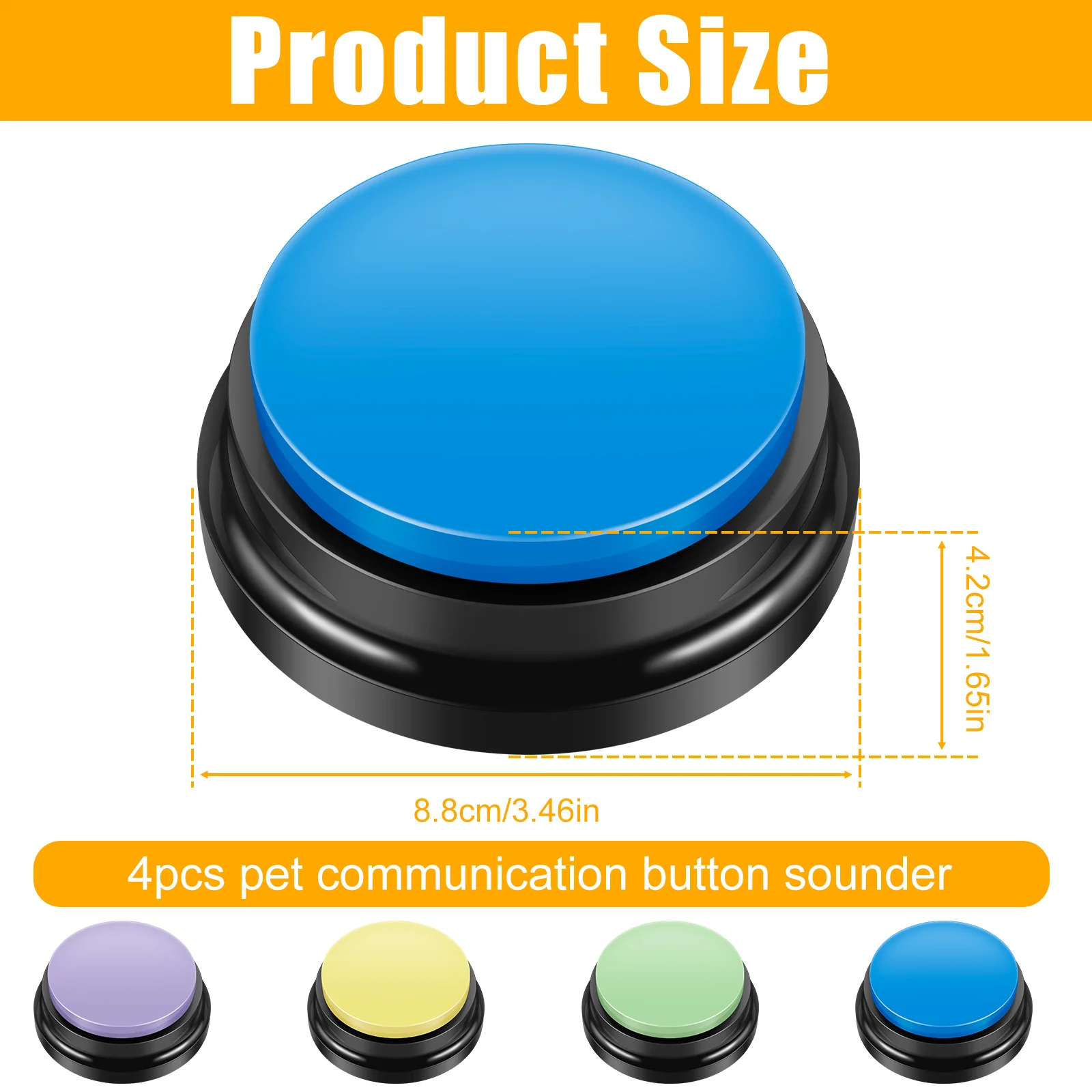 Voice Recording Button Pet Toys Dog Buttons for Communication Pet Training Buzzer Recordable Talking Button Intelligence Toy