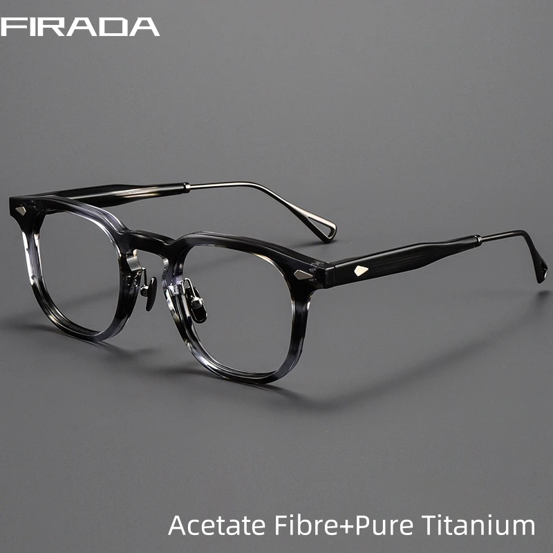 

FIRADA 2024 Fashion Sexy Glasses Women Retro Comfortable Eyewear Acetate Square Prescription Eyeglasses Frame For Men BT55013-C