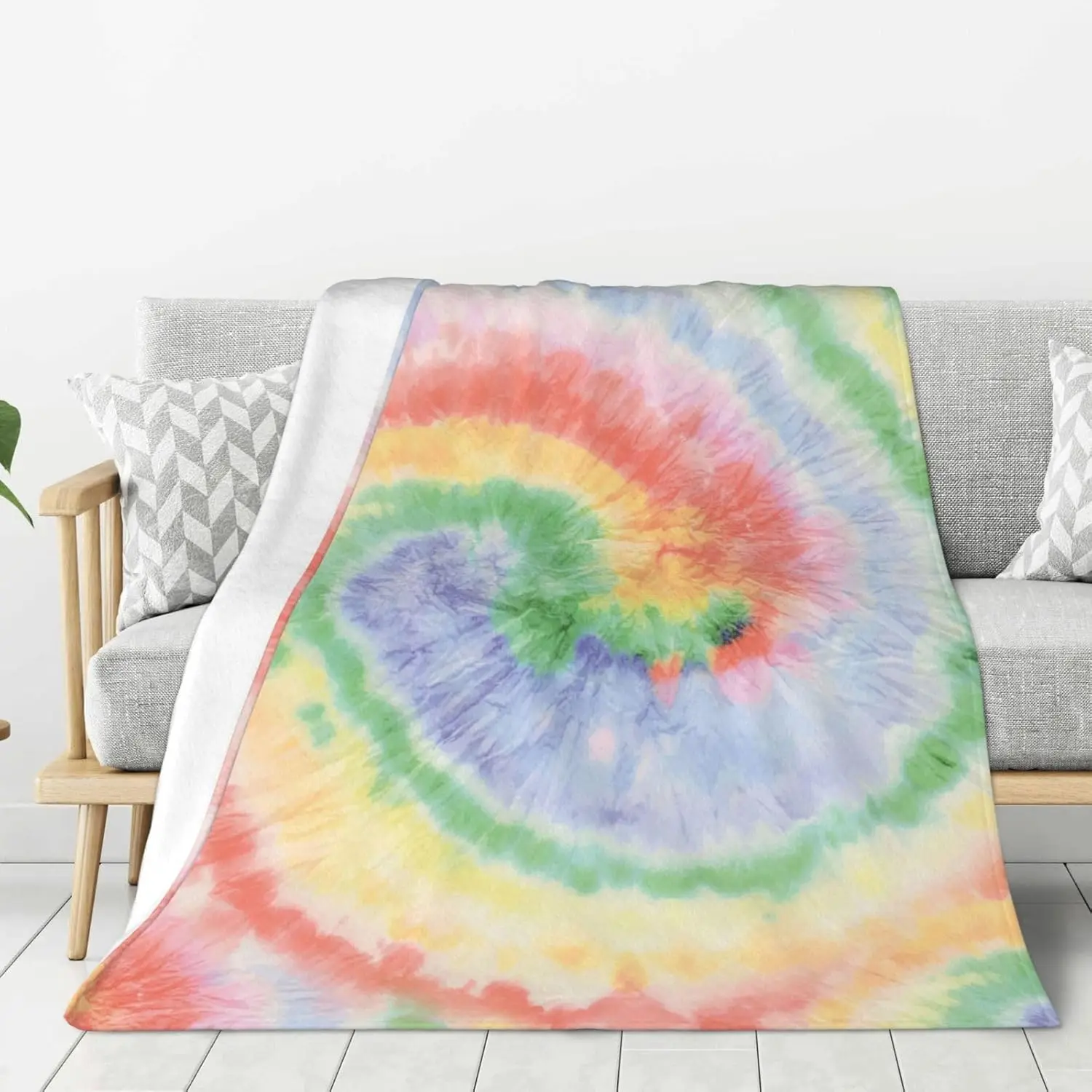 

Peace Spiral Tie Dye Throw Blankets All Season Ultra Soft Warm Fleece Blanket for Home Bed Sofa Couch Chair Outdoor Travel Campi
