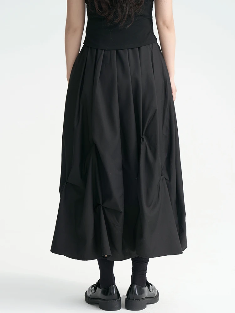 Jesienna nowa spódnica damska, unikalny design, czarna, modna, plisowana spódnica