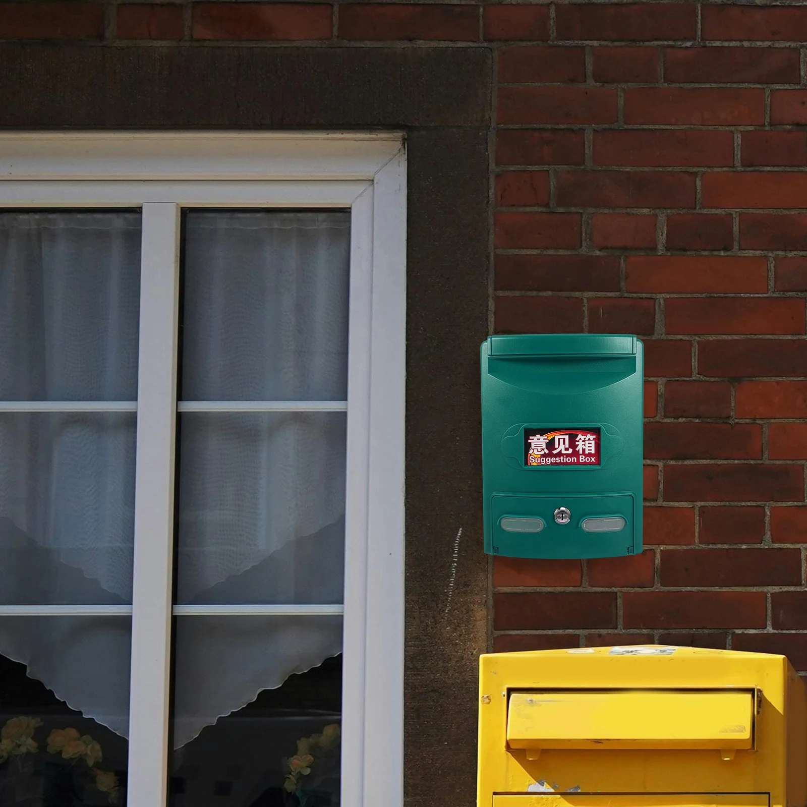 

Mailbox with Lock for House Outside Wall Mount Suggestion Box Durable Plastic Security Mailboxes Outdoor Letter Box Modern