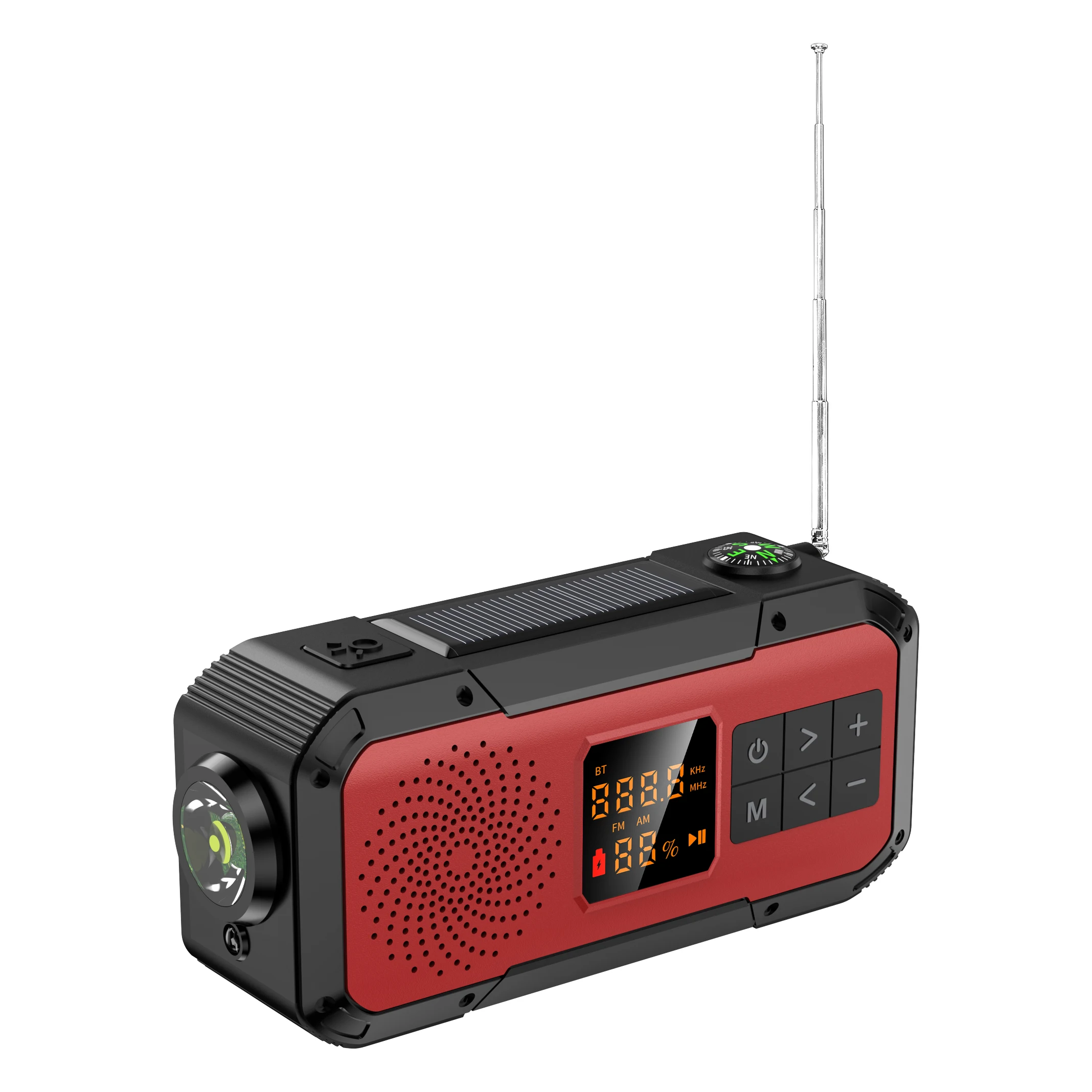 راديو AM FM عالمي محمول مقاوم للماء متعدد الطاقة يعمل بالطاقة الشمسية، راديو منزلي جديد للطوارئ مع وظيفة المصباح DF589 #3
