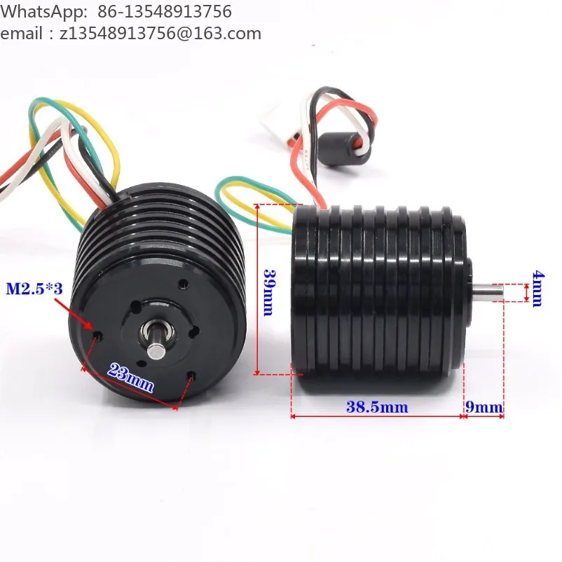 39Mm three-phase internal rotor brushless motor 12V-24V 40000 rpm, neodymium strong magnetic high speed, double ball bearing