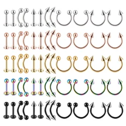 12PC Body Piercing Jewelry Set Stainless Steel Nose Lip Tongue Cartilage Tragus Eyebrow Industrial Barbell Piercing Kit jewlery