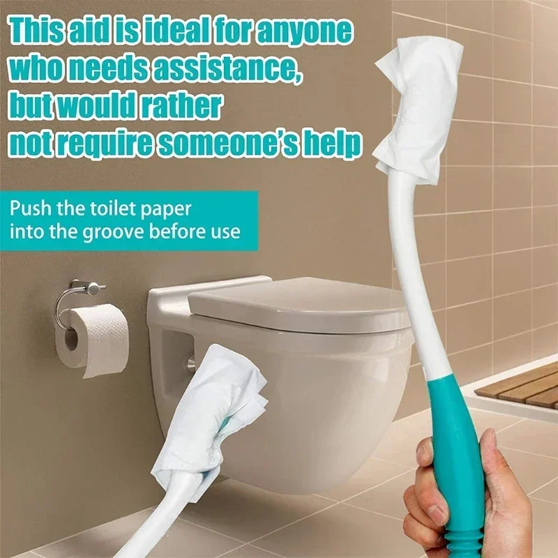 Toilet Aids for Wiping Elderly Handicapped Fat People Long Reach Butt Wiper Cleaner Bathroom Personal Care Comfort Wipe Elderly