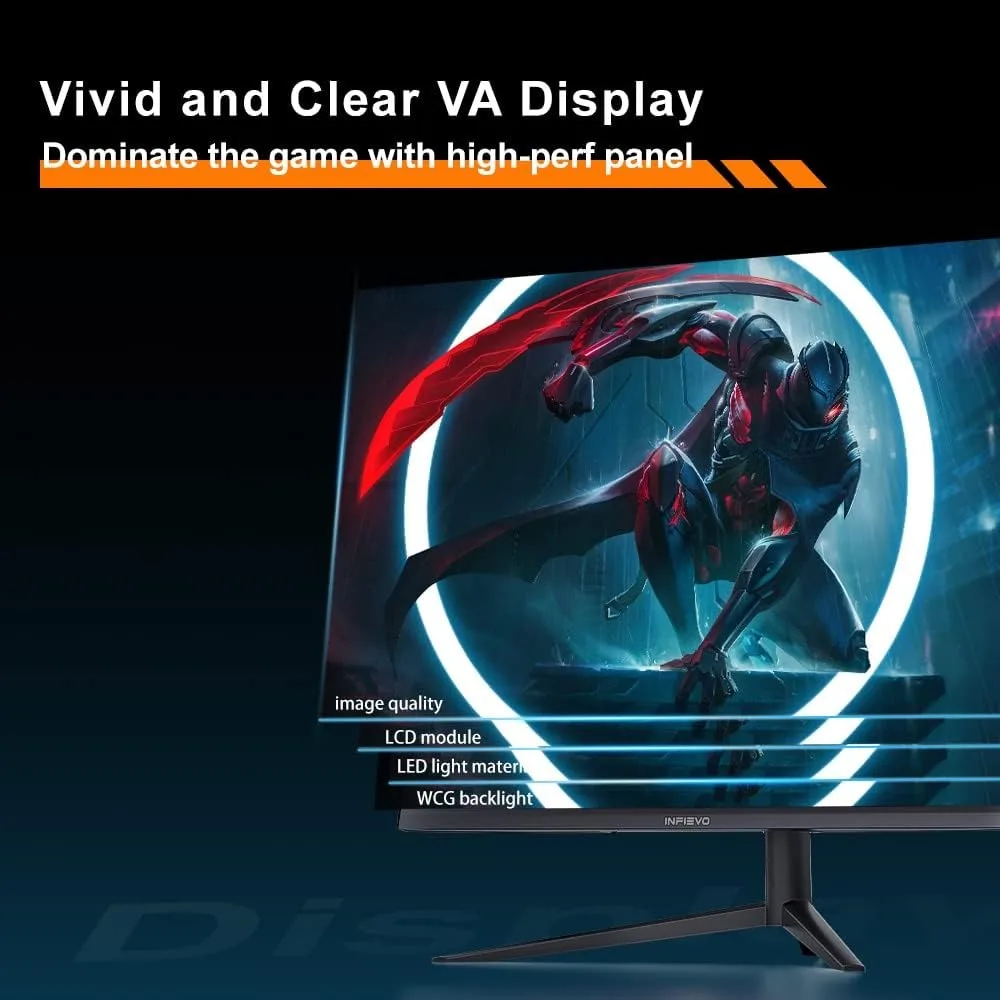 Gaming Monitor 27 Inch Qhd 1440P Computer Monitor 165Hz Va 1Ms Ingebouwde Luidsprekers, Freesync, Ultra-Dunne Pc Monitor,