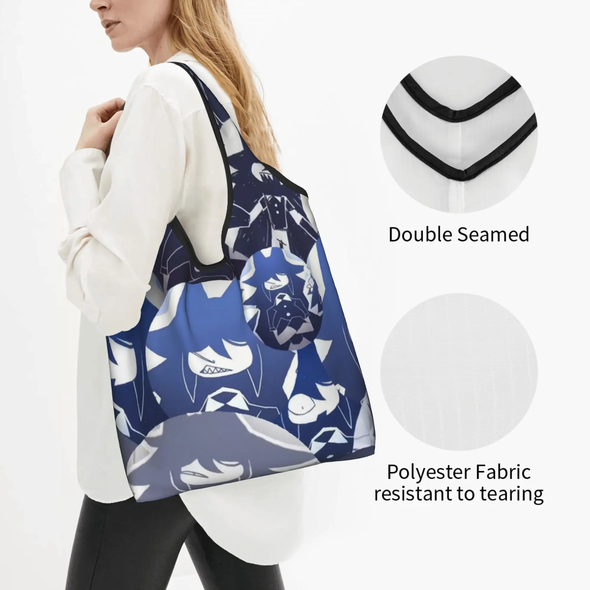 Kawaii Printed Anime  Miss Circle Cartoon  Tote Shopping Bags Portable Shoulder Shopper  Handbag