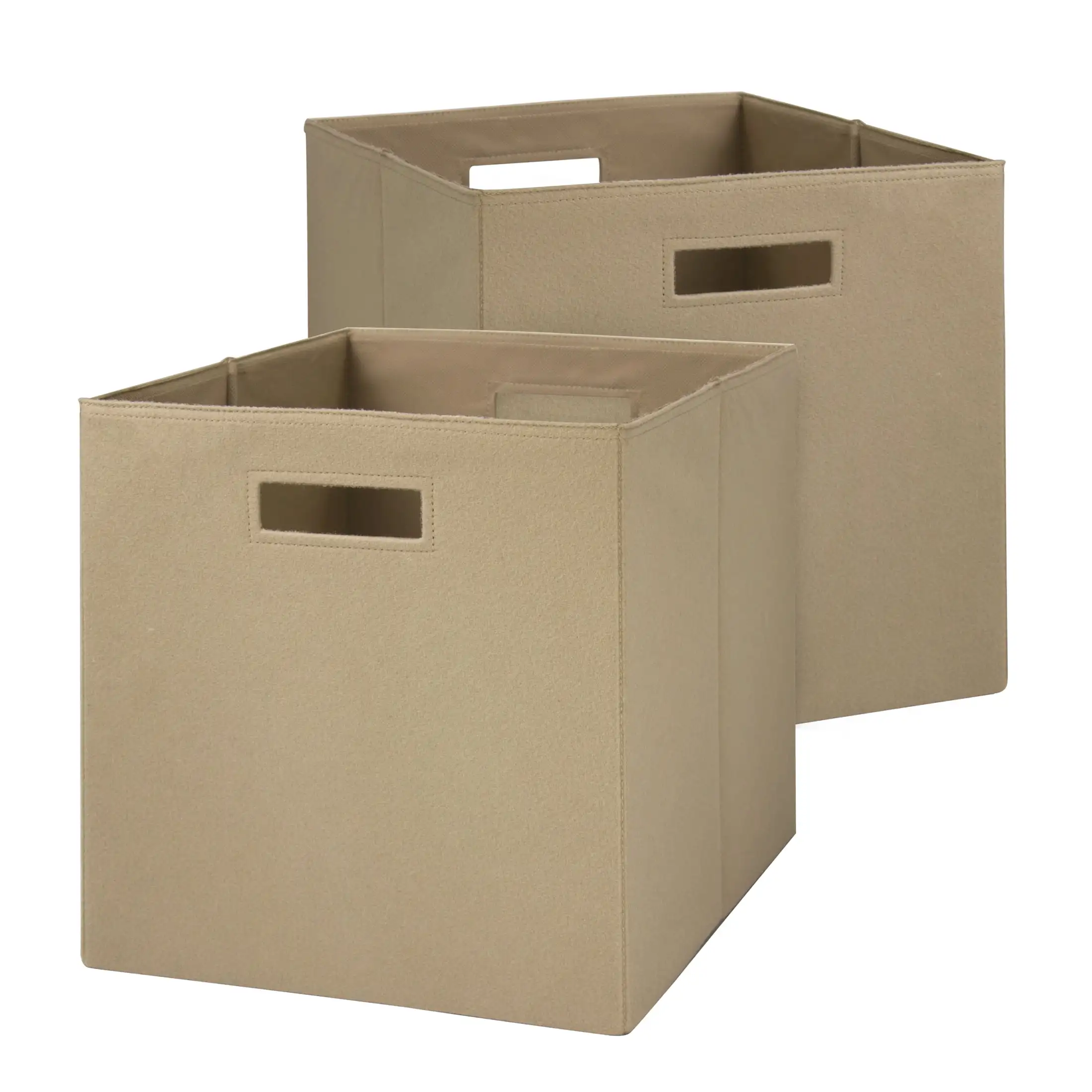 

Felt Cube Storage Bins (12.75 X 12.75), 2 Pack, Beige