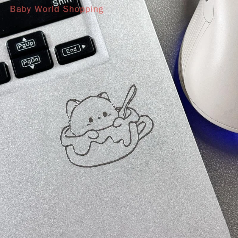 Waterproof 3D Metal Stickers With Girl And Cat Cartoon Characters For Phone Case Laptop DIY Decoration Creative Aesthetic Style