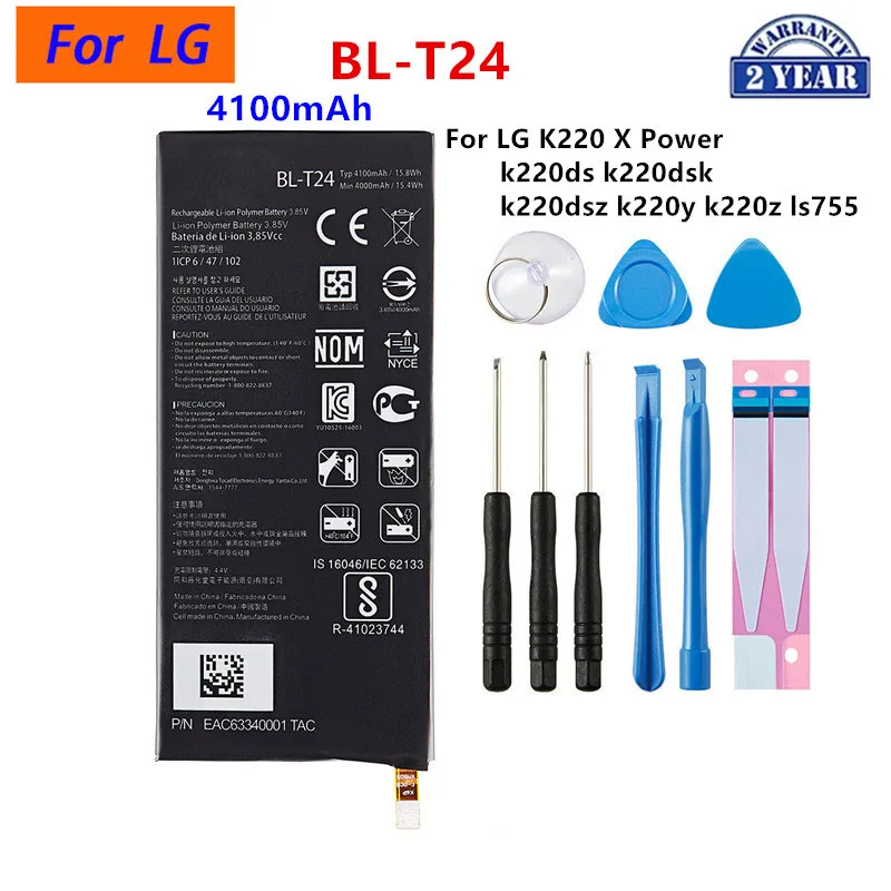 Original BL-T24 4100mAh Battery For LG K220 X Power k220ds k220dsk k220dsz k220y k220z ls755 BL T24 Mobile phone Batteries
