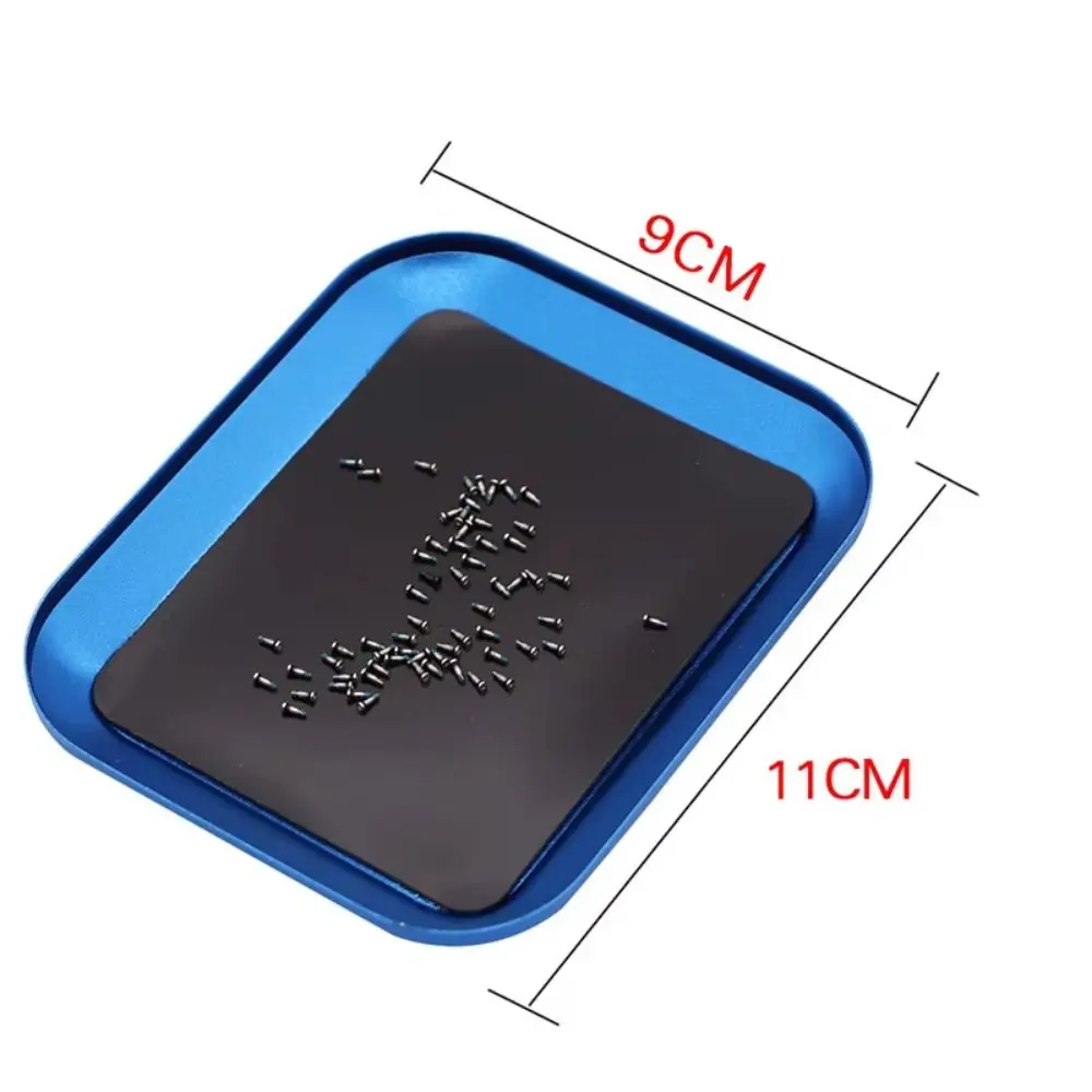 2PCS With Magnetic Pad Magnetic Screw Tray Plate Aluminum Alloy Multipurpose Mini Screw Mat Tray Small Practical
